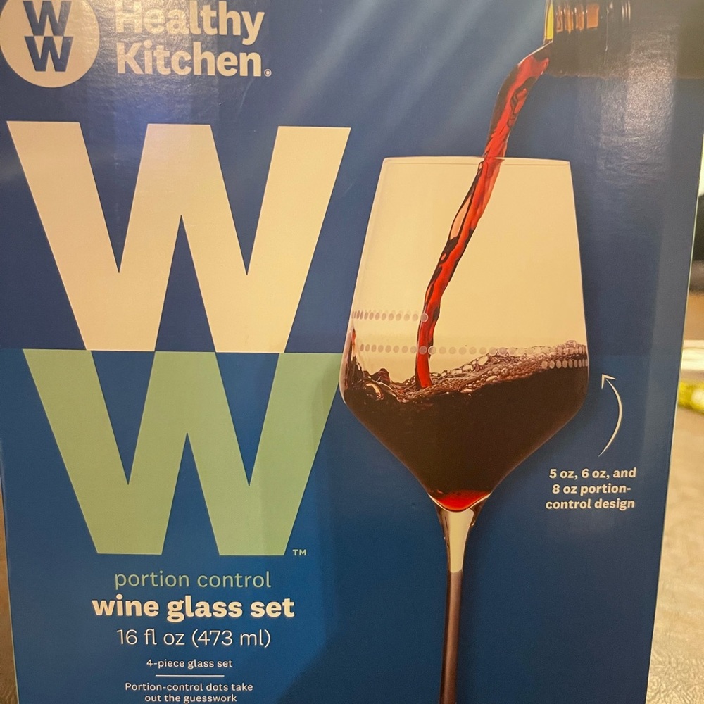 Weight Watchers Healthy Kitchen Portion Control Wine Glass Set